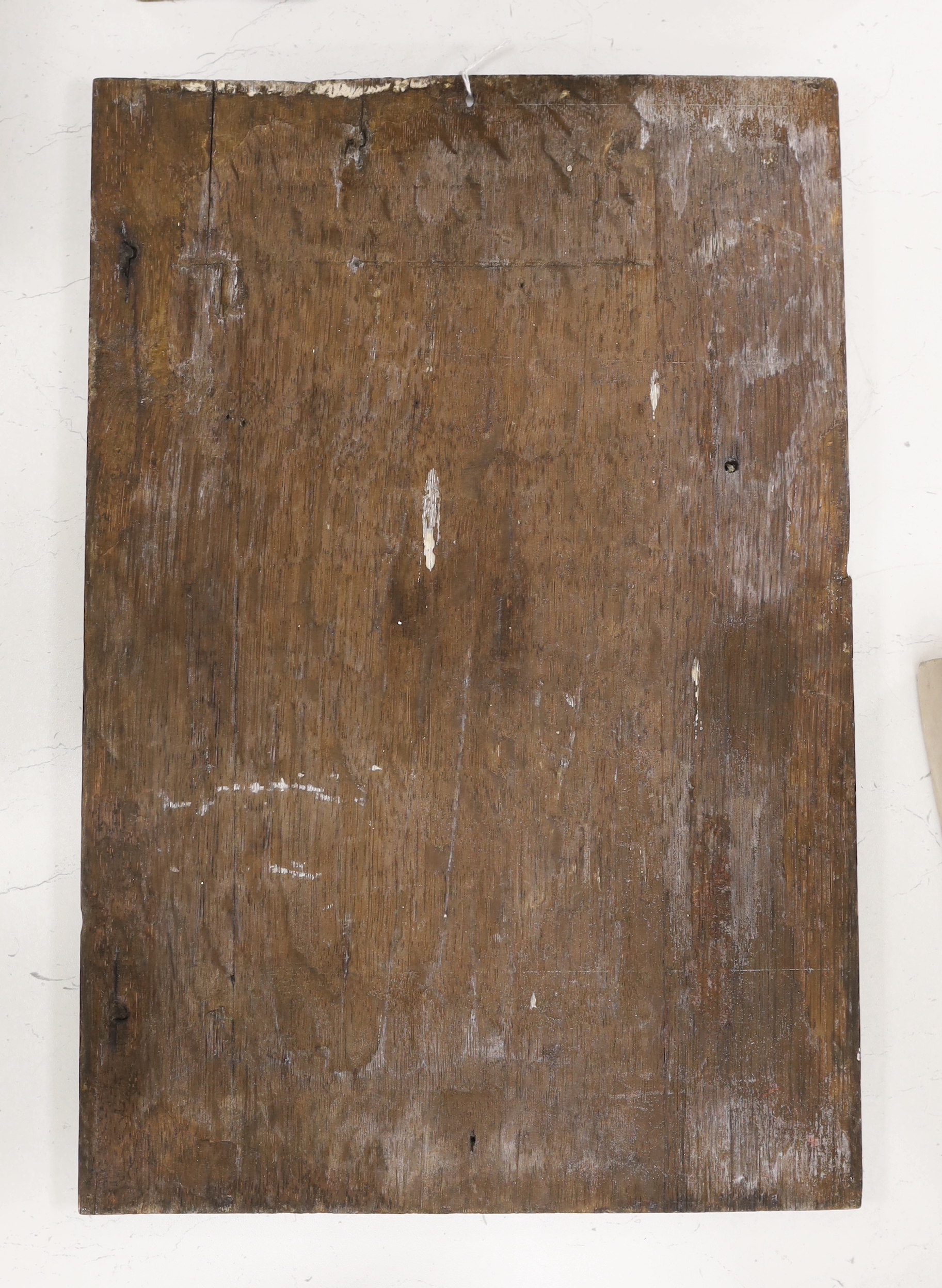 Two Gothic carved oak panels, 16th century or later, 42x29cm